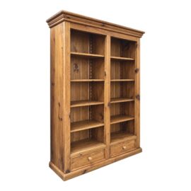 Cottage Home Old Pine Double Library Bookcase. Original Price: $4,000