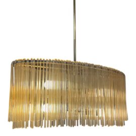 Ethan Allen Orchard Midcentury Brass Chandelier. Original Price: $2,850
