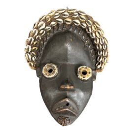 West African Dan Tribe Cowrie Shell Wood Mask