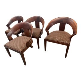 Gondola Style Dining Room Chairs, Set of Four