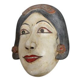 Indonesian Finely Detailed Hand-Carved Wood Mask