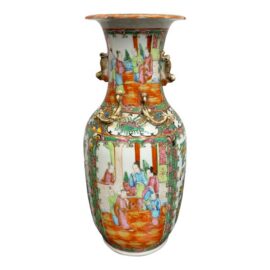 Rose Medallion Style Porcelain Vase