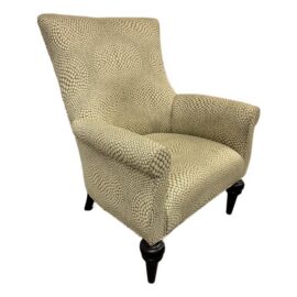Contemporary Wingback Chair With Spiral Pattern