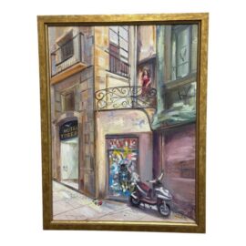 Barbara Fracchia European Street Scene Original Oil on Canvas