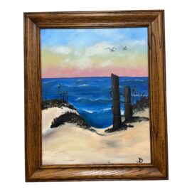 Coastal Beach Seascape Original Oil Painting, Signed