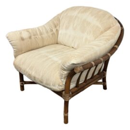 McGuire Furniture Modern Organic Rattan Lounge Chair