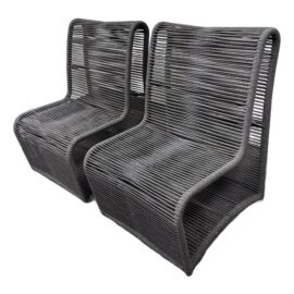 Sunset West Milano Armless Club Chairs, Pair. Original Price: $1,720