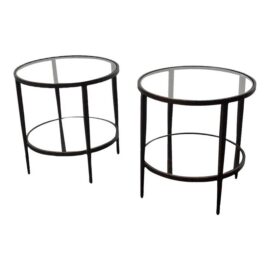 Crate & Barrel Clairemont Side Tables, Pair. Original Price: $1,100