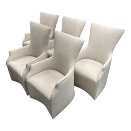 Signature Designs for Artistica Home Juliet Armchairs + Casters, Set of Five. Original Price: $13,400