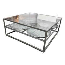 Blue Ocean Traders Tilford Glass Top Tray Coffee Table. Original Price: $900