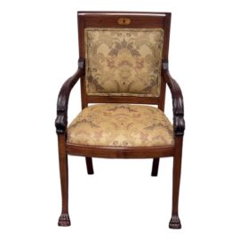 French Empire Carved Mahogany Chair