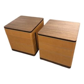 Roberto Lazzeroni for Poltrona Frau Fidelio Notte Night Tables, Pair. Original Price: $11,225