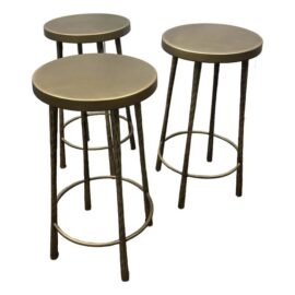 Four Hands Westwood Aged Brass Counter Stools, Set of Three. Original Price: $1,350