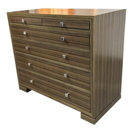 Contemporary Macassar Style Six Drawer Chest