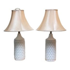 Catalina Lighting Quilted Table Lamps, Pair