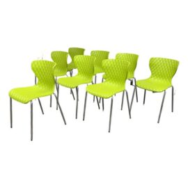 Flash Furniture Citrus Green Lowell Chairs, Set of Eight. Original Price: $545