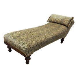 Victorian Leopard Print Chaise Lounge