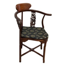 Oriental Hand Carved Corner Armchair