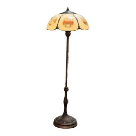 Ef & Ef Industries Paneled Glass Shade Floor Lamp
