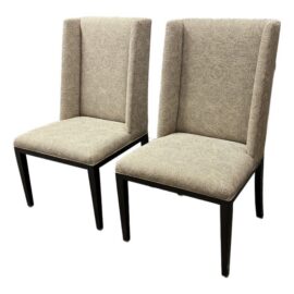 Bespoke Contemporary Channel Wing Side Chairs, Pair. Original Price: $4,000