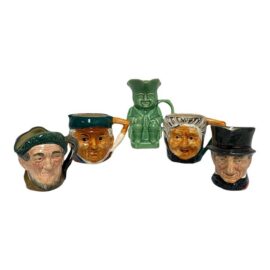 Vintage Ceramic Character Jugs, Set of Five
