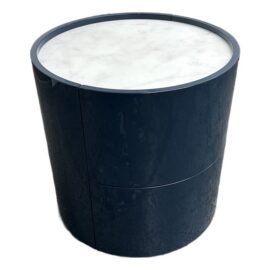 Pianca Dedalo Module Nightstand, Petrol Blue + Calcatta Marble. Original Price: $2,660