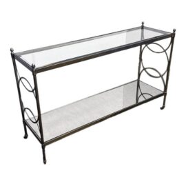 Hollywood Regency Metal + Glass Console Table