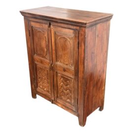 Carved Wood Two-Door Cabinet