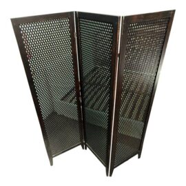 Wood Lattice Folding Screen, Large