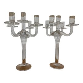 Crystal Taper Candelabras, Pair
