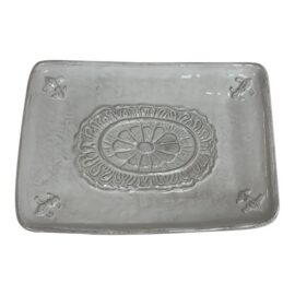 Arte Italica Fleur-De-Lis Rectangular Ceramic Platter