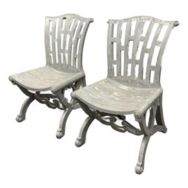 Regency Reproduction Curule Side Chairs, Pair. Original Price: $5,500