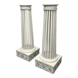 John Rosselli & Associates Bespoke Cypress Slatted Pedestals, Pair. Original Price: $12,000