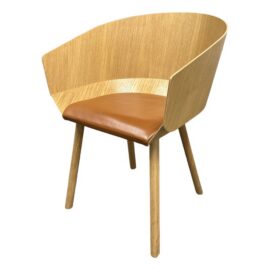 Stefan Diez for E15 Ch04 Houdini Oak + Leather Armchair. Original Price: $2,190
