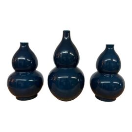 NEW Martino Interiors Double Gourd Ceramic Vases, Set of Three. Original Price: $1,075