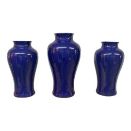 NEW Martino Interiors Short Neck Kwan-Yin Ceramic Vases, Set of Three. Original Price: $600