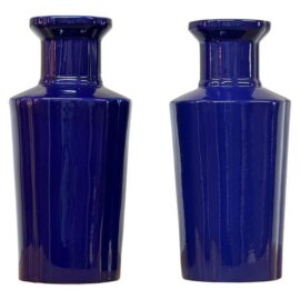 NEW Martino Interiors Glazed Ceramic Bottle Vases, Pair. Original Price: $850
