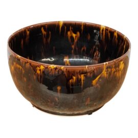 NEW Martino Interiors Tortoiseshell Glaze Ceramic Bowl. Original Price: $425
