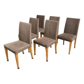 Italian Modern Cherry Dining Chairs, Set of Six. Estimate Price: $3,000
