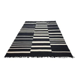 8ft 9in × 12ft 3in Four Hands Willow Offset Black Stripe Cotton Area Rug. Original Price: $800