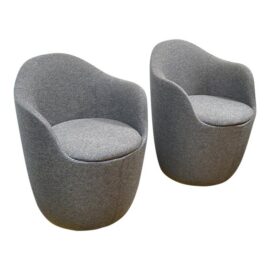 Hlynur Atlason for Design Within Reach Lína Swivel Dining Chairs, Pair. Original Price: $5,000