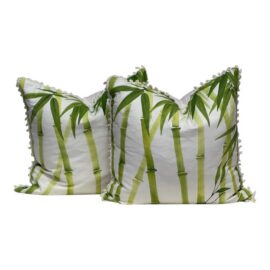 NEW Celerie Kemble for Eastern Accents Bamboo Forest Decorative Pillows, Pair. Original Price: $430