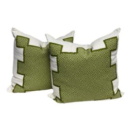 NEW Eastern Accents Geometric Maze Appliqué Pillows, Pair. Original Price: $400
