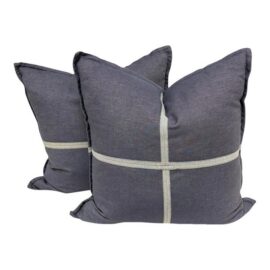 NEW Thom Filicia for Eastern Accents Strauss Denim Decorative Pillows, Pair. Original Price: $330