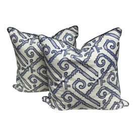 NEW Eastern Accents Sunda Indigo Decorative Pillows, Pair. Original Price: $420