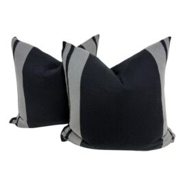 NEW Eastern Accents Black + Stripe Strip Pillows, Pair