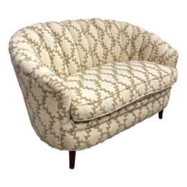 Danish Banana Style Channel Tufted Loveseat