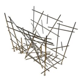 Fratelli Campana for Alessi Blow Up Stainless Steel Magazine Holder. Original Price: $300