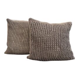 NEW Revelation by Uttermost Chunky Cotton Knit Throw Pillows, Pair