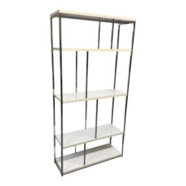 Modern White + Chrome Etagere. Original Price: $300